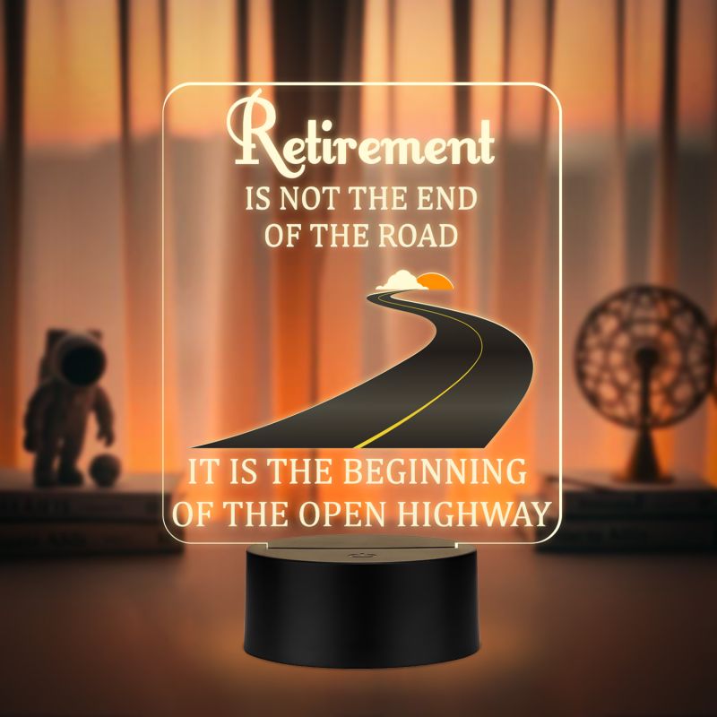 Engraved Retirement Quote LED Night Lamp with Warm White Light Retirement Gift for Teacher Mom Dad Colleagues & Boss